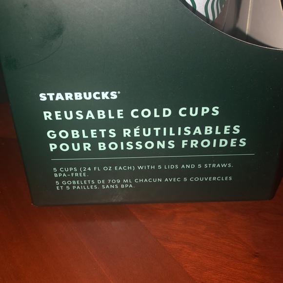 NWB Starbucks 2021 Summer Abstract Designs 24 Oz. 5 Reusable Cold Cups New - Picture 3 of 5
